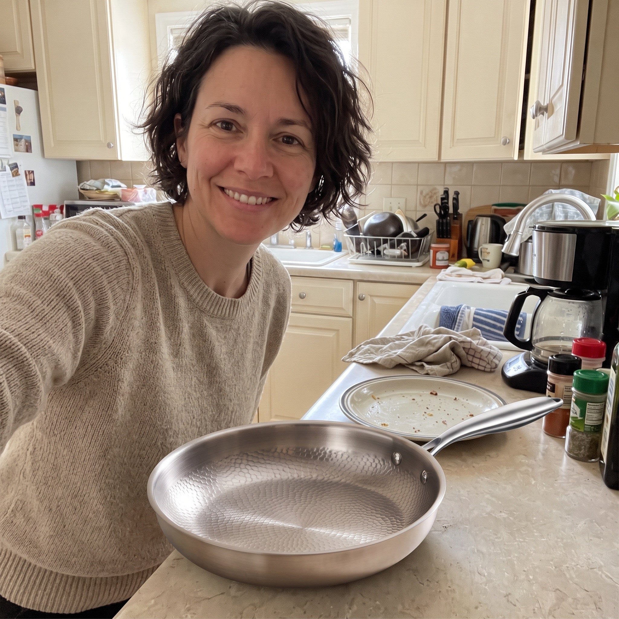 Owner kitchen selfie with the pan