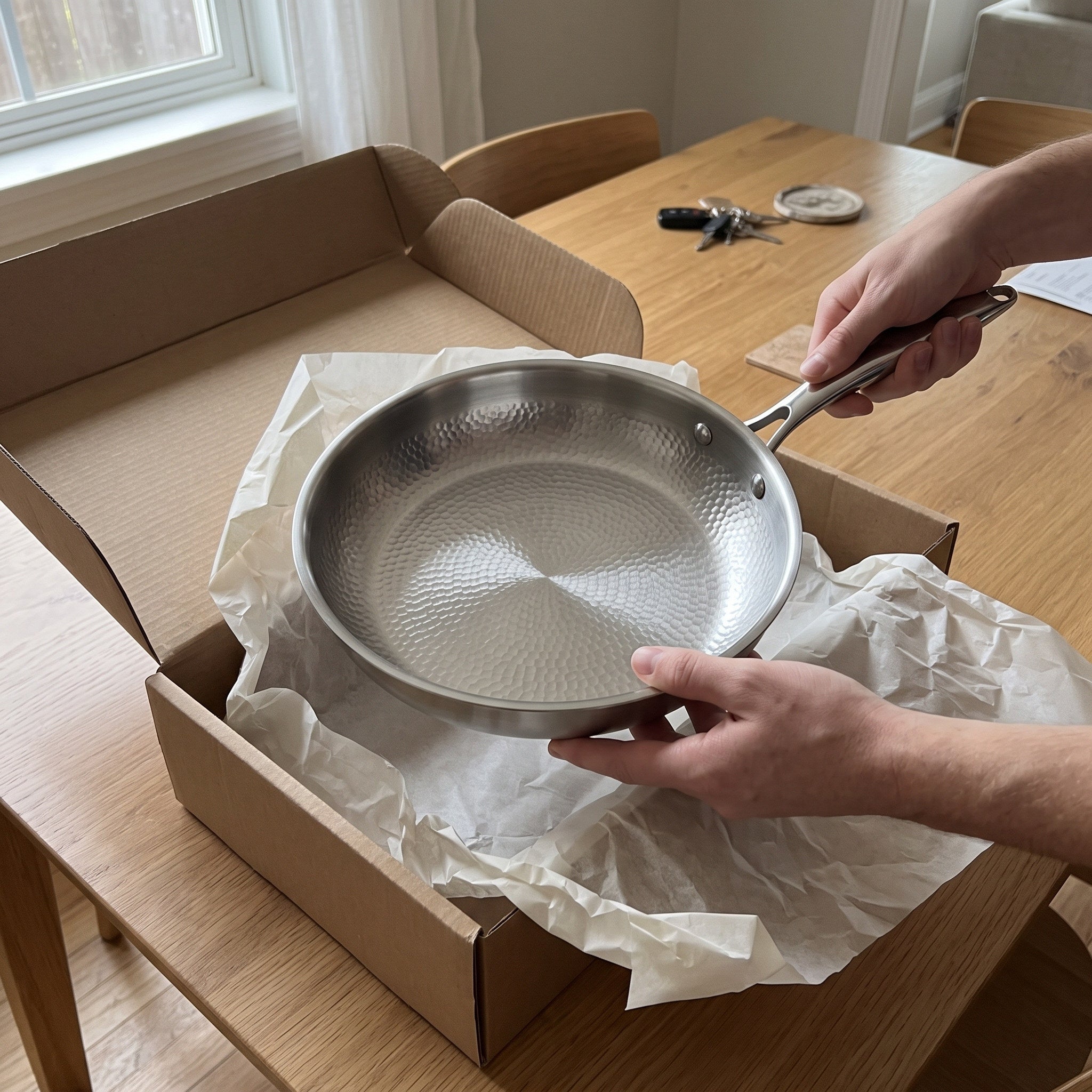 Unpacking one pan with no included lid