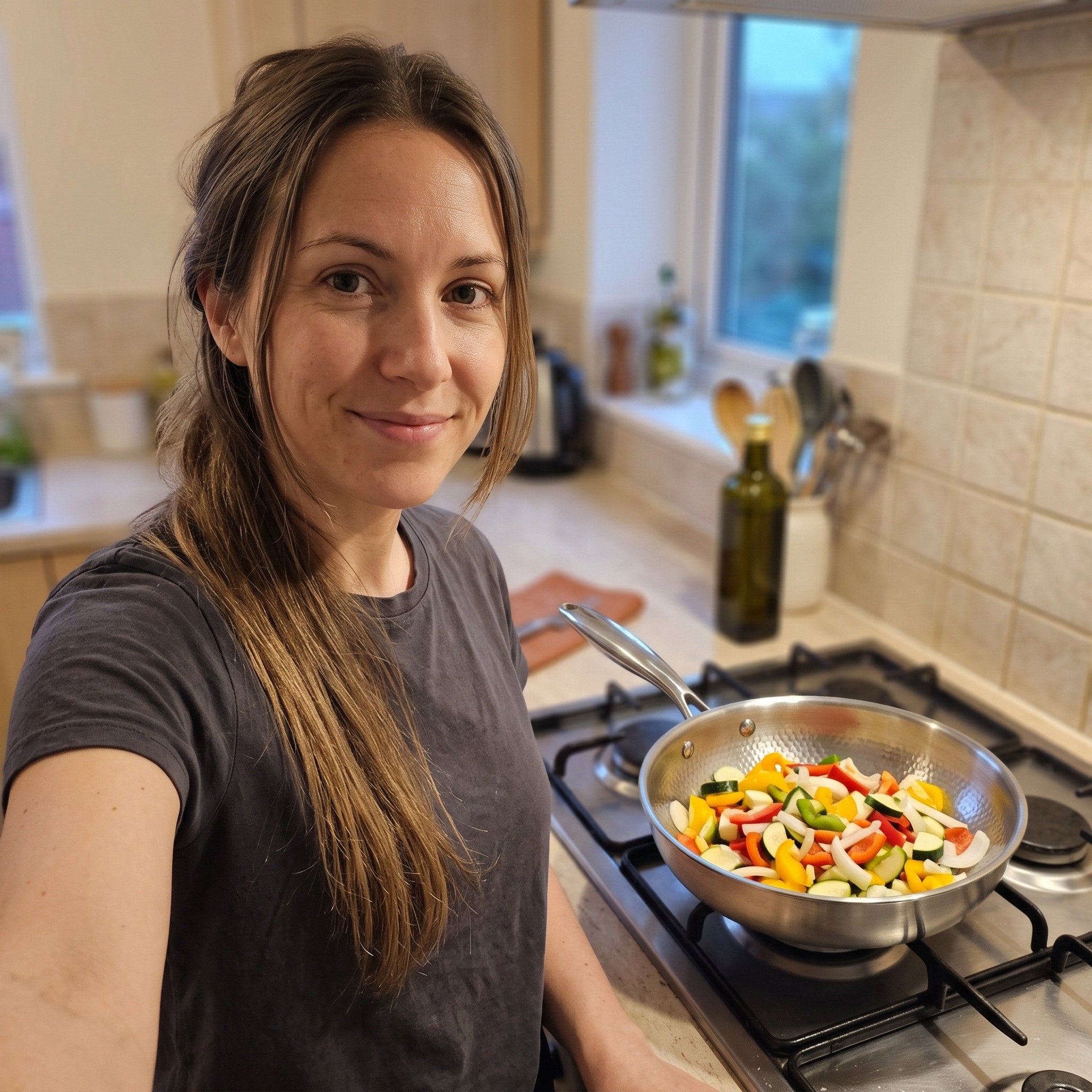 Second owner cooking selfie